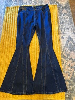 L&B Dark Blue High-Rise Flare Jeans